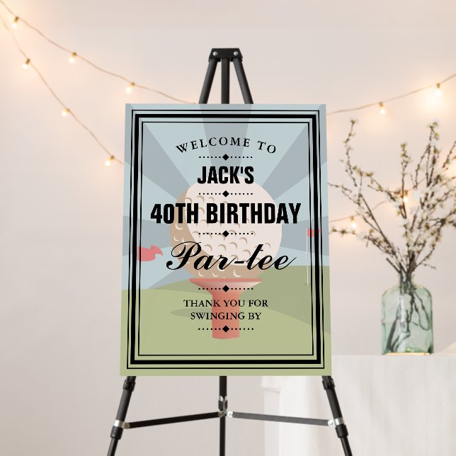 Golf Birthday Partee Party Welcome Sign (In Situ (Stand))