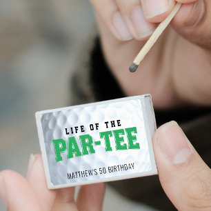Golf Birthday Party 50th Bday Par Tee Golf Ball Matchboxes