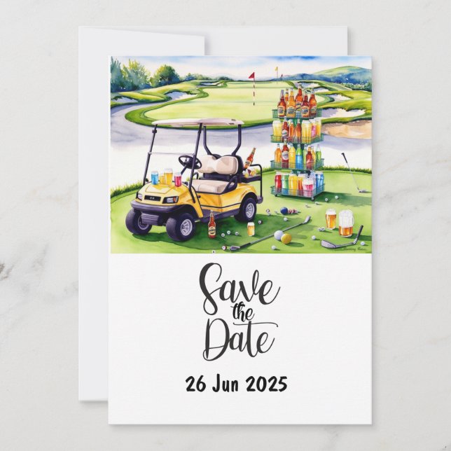 Golf  Birthday Party decoration on the course  Invitation (Front)