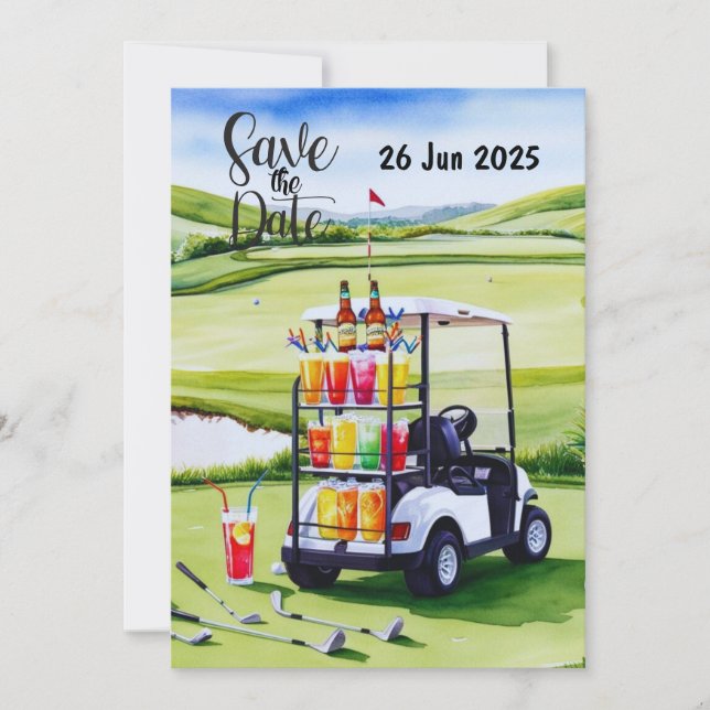 Golf  Birthday Party decoration on the course  Invitation (Front)