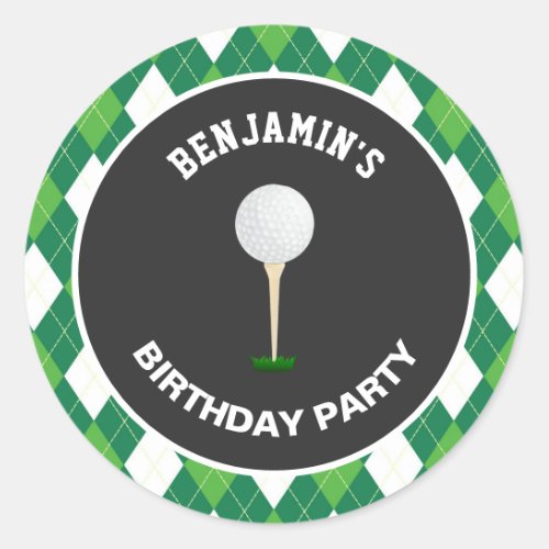 Golf Birthday Party Favor Sticker