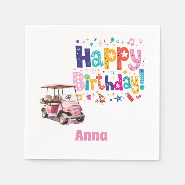 Golf Birthday Party for woman golfer Napkins (Front)