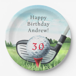 Golf Birthday Party I Let's Par-Tee! Paper Plates