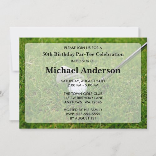 Golf Birthday Party Invitation