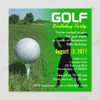 Golf Birthday Party Invitation by pixibition at Zazzle