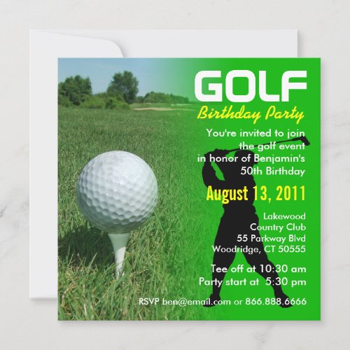 Golf Birthday Party Invitation