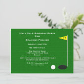 Golf Birthday Party Invitation 18th Golf Hole (Standing Front)