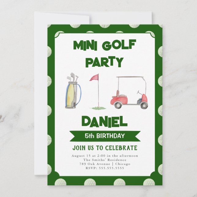 Golf Birthday Party Invitation Any Age (Front)