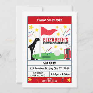 Golf Birthday Party Invitation (Women)