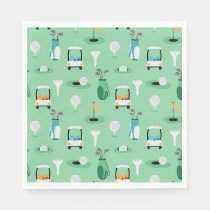 Golf Birthday Party Kids Golfing Pattern Napkins