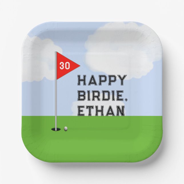 Golf Birthday Party Paper Plates (Front)