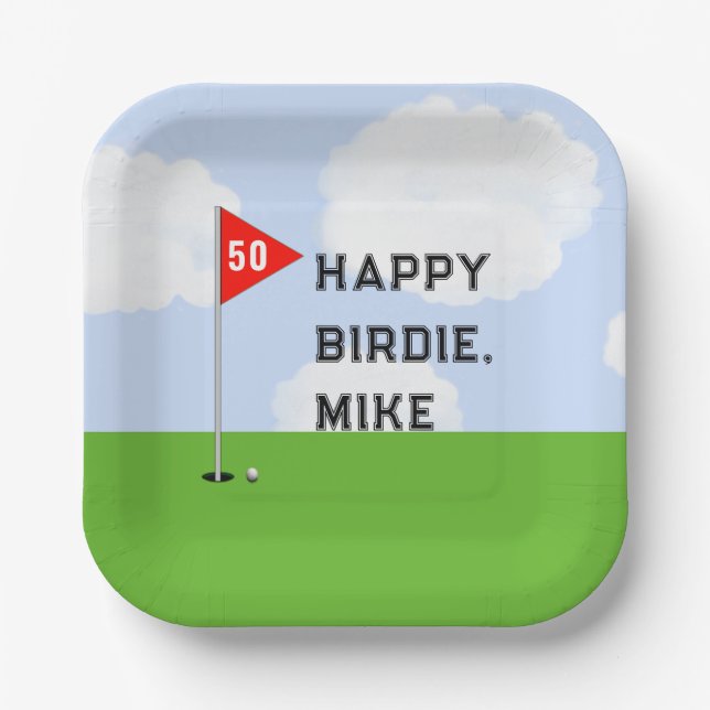 Golf Birthday Party Paper Plates (Front)