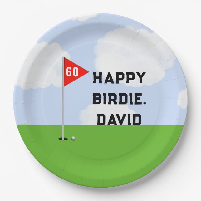 Golf Birthday Party Paper Plates (Front)