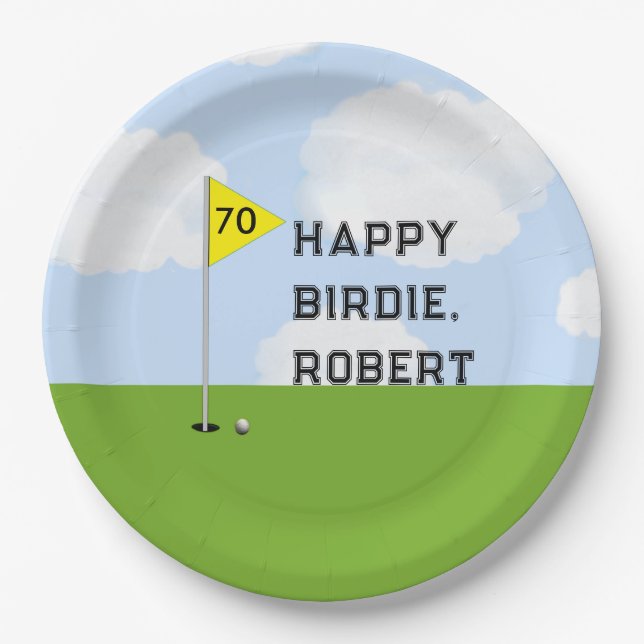 Golf Birthday Party Paper Plates (Front)