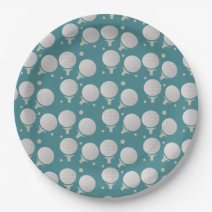 Golf Birthday Party Pattern Paper Plates