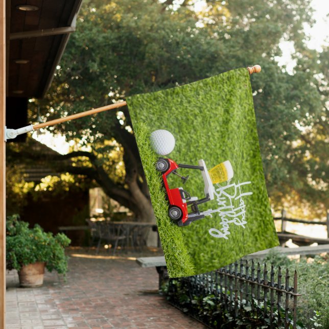 Golf Birthday Party to golfer House Flag (In SItu)
