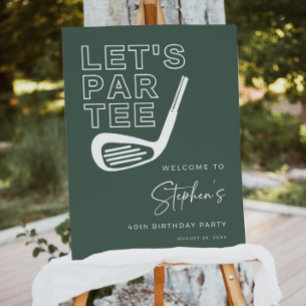 Golf Birthday Party Welcome Sign Man, Modern Par