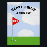 Golf Birthday Poster<br><div class="desc">Personalized golf-themed birthday banner for your favorite golfer. Edit text to add name and age or otherwise customize.</div>