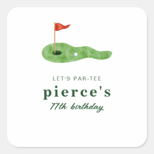 Golf Birthday Square Sticker