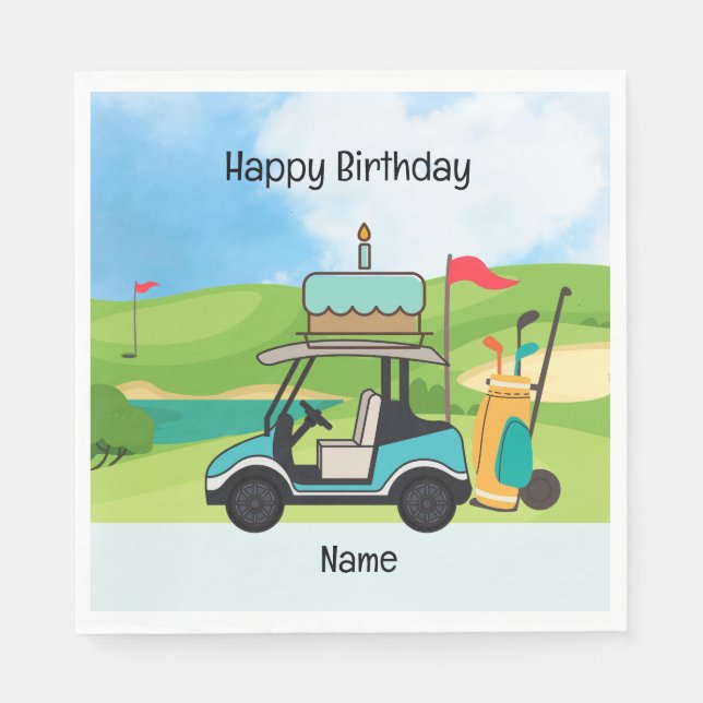 Golf Birthday theme for kid golfer Party Napkins (Front)