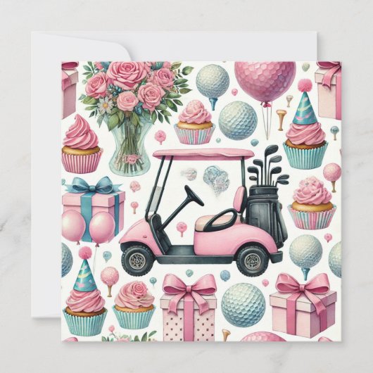Golf Birthday themed for Lady Girl Pink Lover (Front)