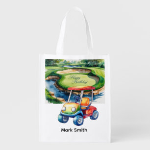 Golf Birthday themed Grocery Bag
