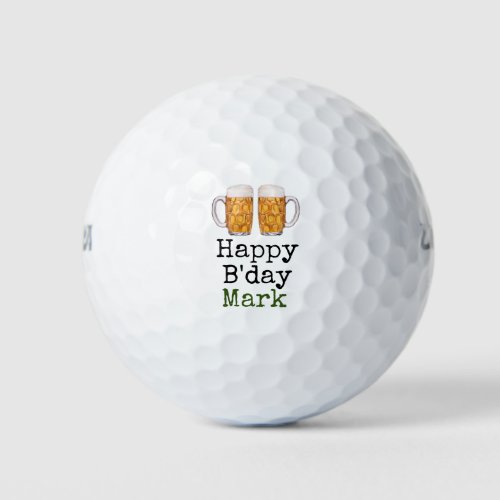Golf Birthday to golfer with Beer Golf Balls