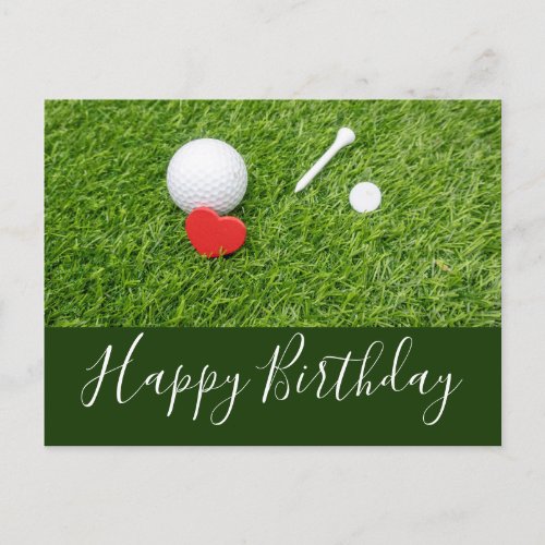 Golf Birthday to golfer with love and golf ball Postcard