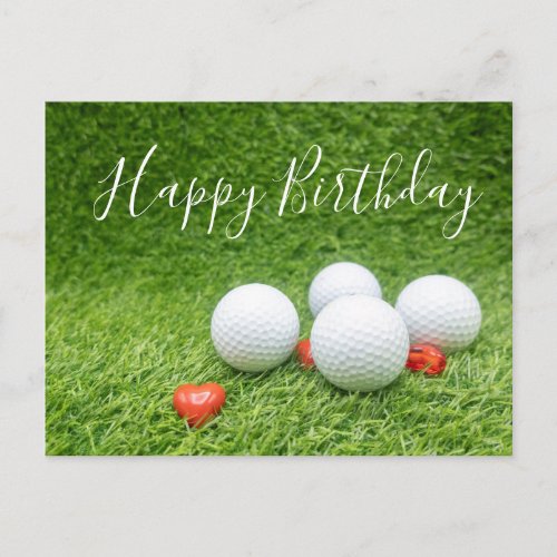 Golf Birthday to golfer with love and golf ball Postcard