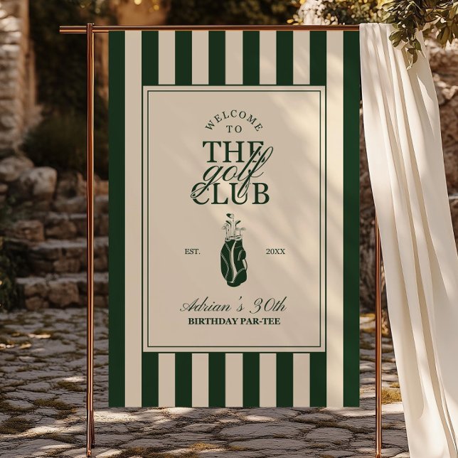 Golf Birthday Welcome Sign Template Editable Let's (Creator Uploaded)