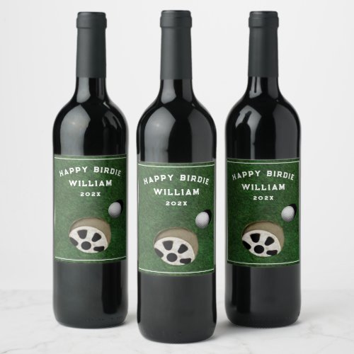 Golf Birthday  Wine Label