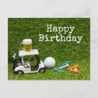 5 Golf Balls with Candles on Tees Funny / Humorous Birthday Card