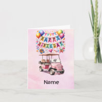 Golf Birthday with golf cart for golfer