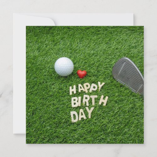 Golf birthday with love and golf ball  Sand wedge