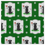 Golf Black Labrador Retriever Dog - Cute Fabric