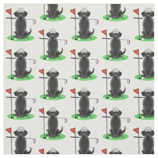 Golf Black Labrador Retriever Dog - Cute Fabric