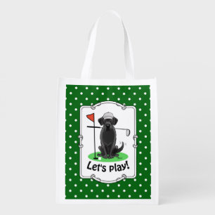 Golf Black Labrador Retriever Dog - Cute Grocery Bag