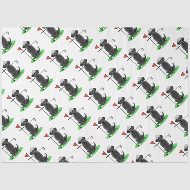Golf Black Labrador Retriever Dog - Cute Tissue Paper (Front)