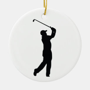 Golf Black Silhouette Shadow Ceramic Ornament