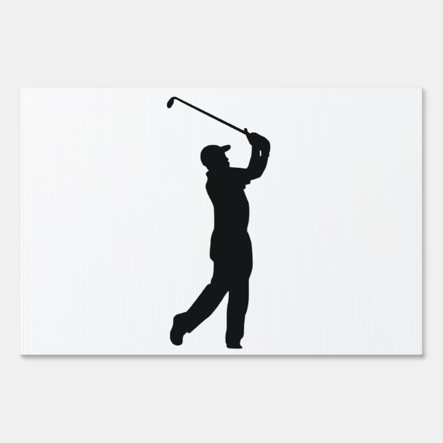 Golf Black Silhouette Shadow Yard Sign (Front)