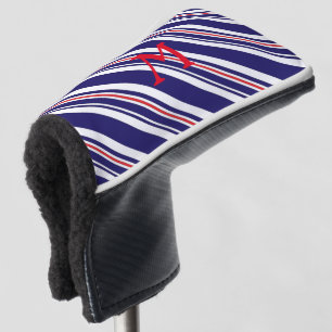 GOLF-Blue Stripe, Monogram Golf Putter Head Cover