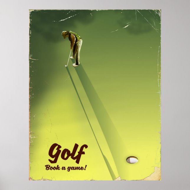 Golf "Book a game" vintage Poster (Front)