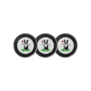 Golf Boston Terrier Dog (black) Cute Ball Marker