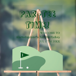 Golf Boy 1st Birthday Acrylic Sign