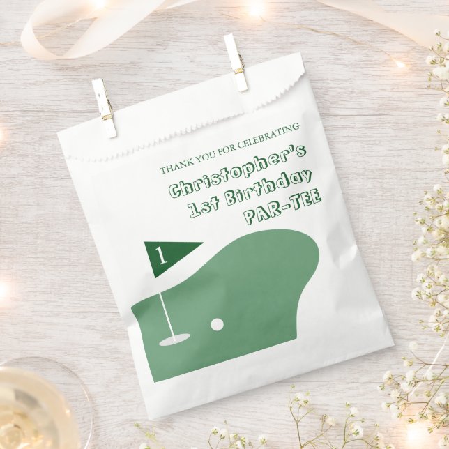 Golf Boy 1st Birthday Favor Bag (Clipped)
