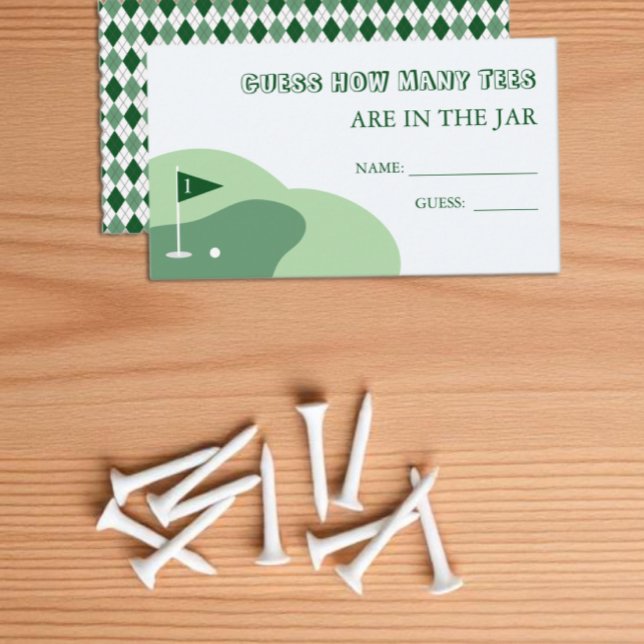 Golf Boy 1st Birthday Guess How Many Tees Enclosure Card (Creator Uploaded)