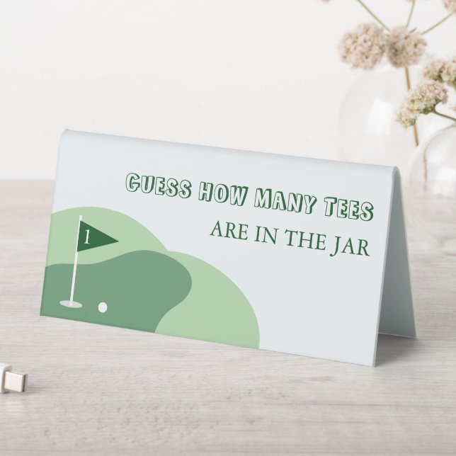 Golf Boy 1st Birthday Guess How Many Tees Table Tent (In SItu (Table))