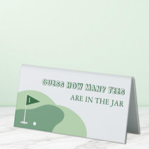 Golf Boy 1st Birthday Guess How Many Tees Table Tent