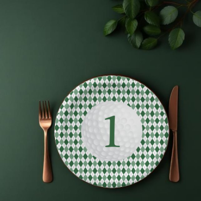 Golf Boy 1st Birthday Paper Plates (Creator Uploaded)