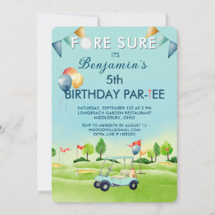 Golf Boy 5th Birthday Par-Tee   Invitation